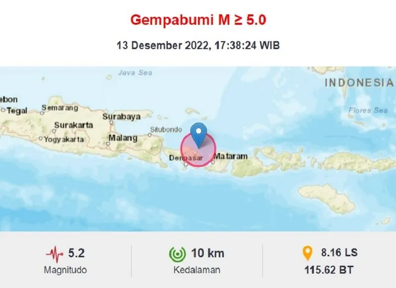 Terkini! Wilayah Bali Diguncang Gempa Sebanyak 21 Kali Sore Tadi, Ternyata Ini Dia Penyebabnya