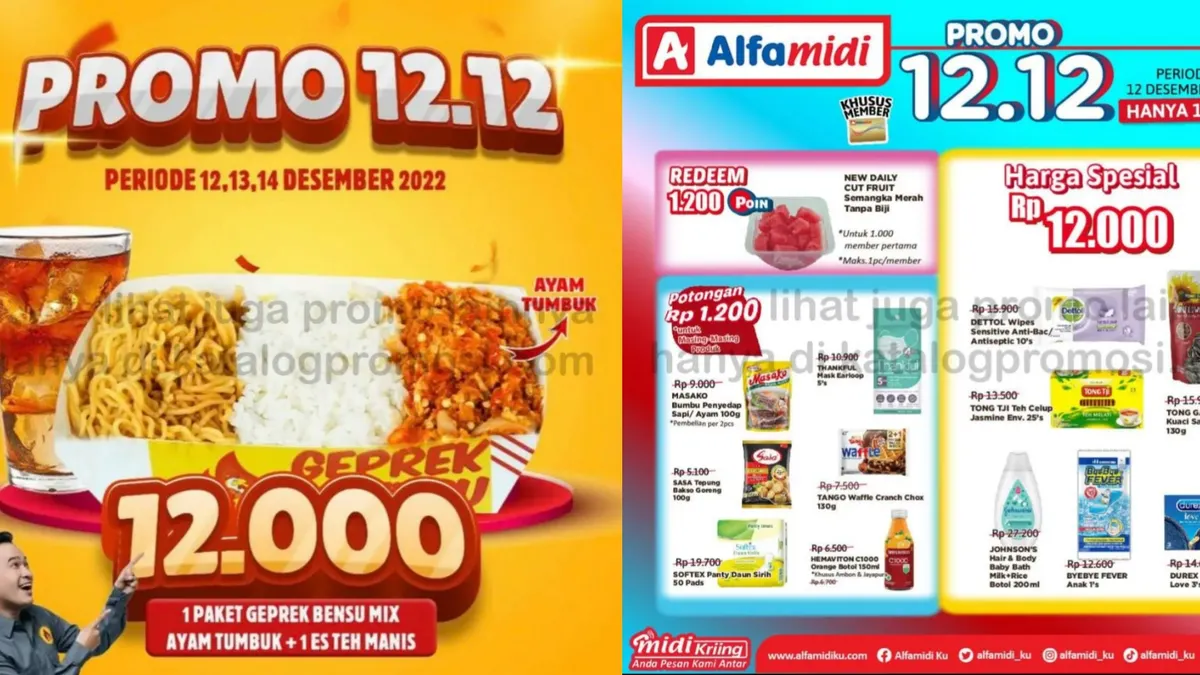 Yuk Gercep, Promo Harbolnas 12.12, Ada Alfamidi Hingga Geprek Bensu