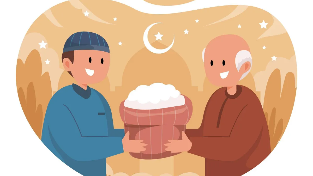 Ilustrasi perbedaan zakat mal dan zakat fitrah.