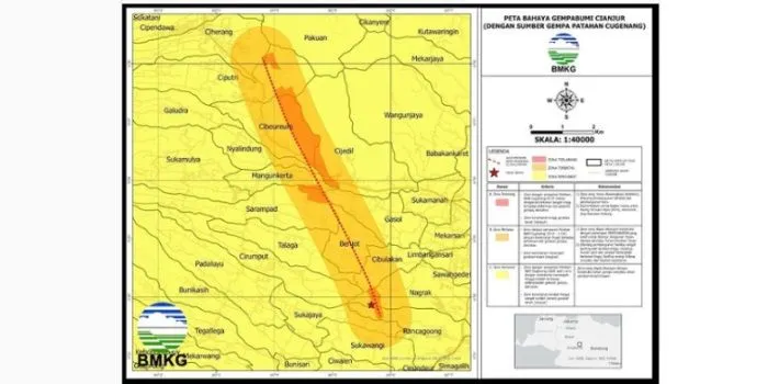 Zona berbahaya di 4 kecamatan dan 12 Desa di Cianjur karena Sesar Cugenang