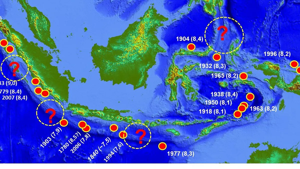Inilah Zona Kekosongan Gempa Megathrust yang Patut Untuk Diwaspadai, Selatan Jawa Tengah Juga?
