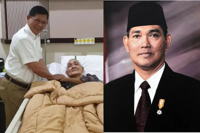 Gatot Nurmantyo bersana mantan Wakil Presiden RI ke-6 Jenderal TNI (Purn) Try Sutrisno yang tengah menjalankan perawatan intensif di rumah sakit.
