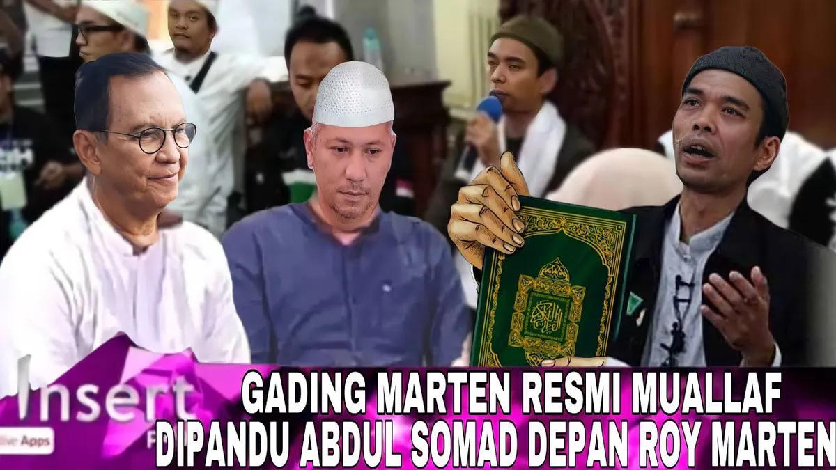 Heboh di media sosial, artis Gading Marten mualaf di depan Ustadz Abdul Somad demi menikahi Luna Maya.