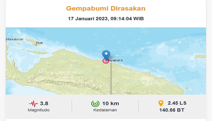 Info Gempa Terkini Selasa 17 Januari 2023: Gempa Susulan Cianjur, Jayapura hingga Maluku Utara