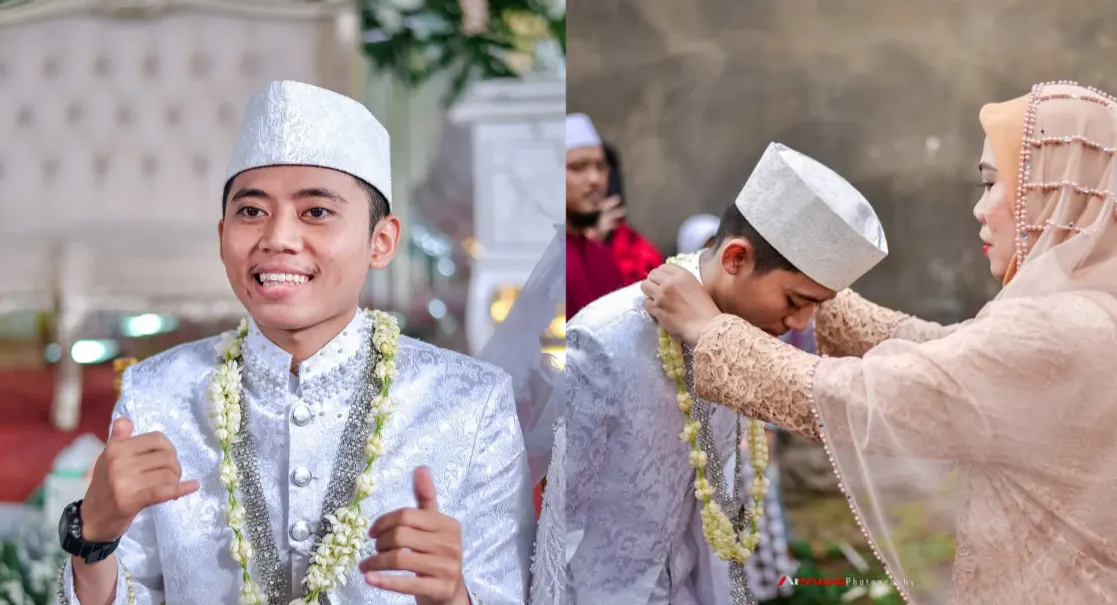 Ibunda Norma Risma bersama dengan menantunya saat pesta pernikahannya 