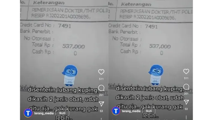 Viral Seorang Ibu Curhat Bayar Rp 537 Ribu Untuk Periksa ke Dokter THT
