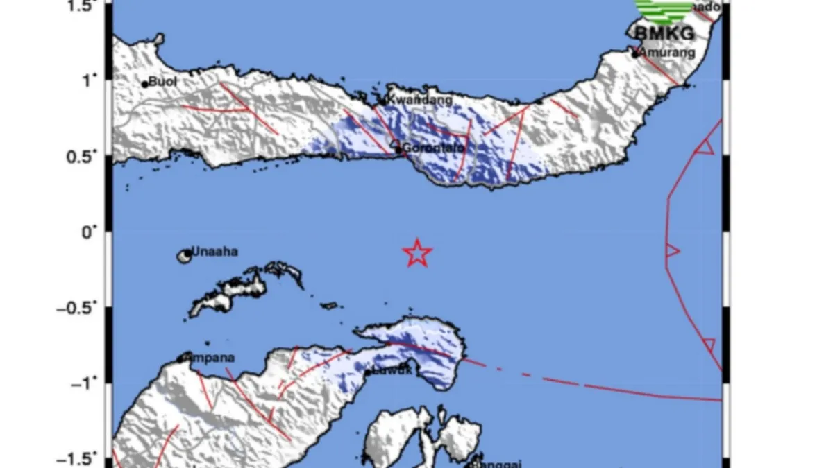 Ada gempa bumi guncang Balongo, Gorontalo 4.5 M