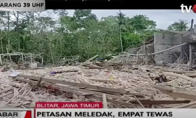 Ledakan akibat dari pabrik mercon di Dusun Sadeng, Desa Karangbendo, Kecamatan Ponggok, Kabupaten Blitar, jawa Timur berhasil diidentifikasi.