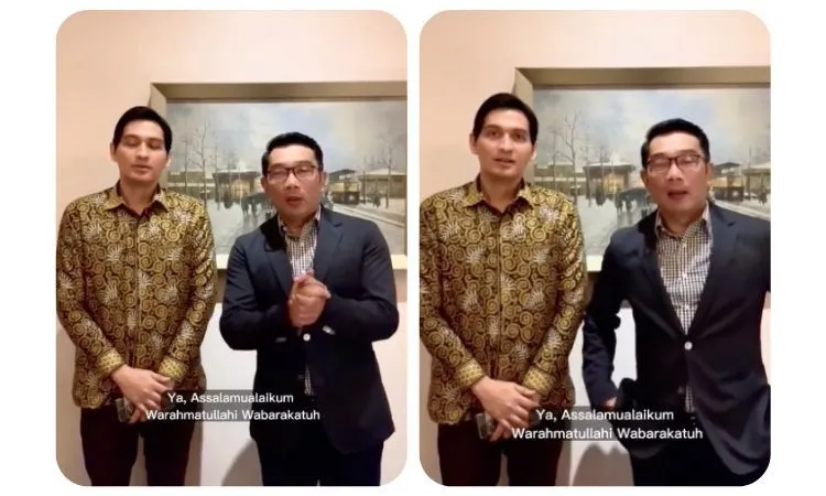 Lucky Hakim (kiri) dan Ridwan Kamil (kanan) bertemu untuk mencari solusi terkait pengunduran diri Lucky Hakim menjadi Wakil Bupati Indramayu.