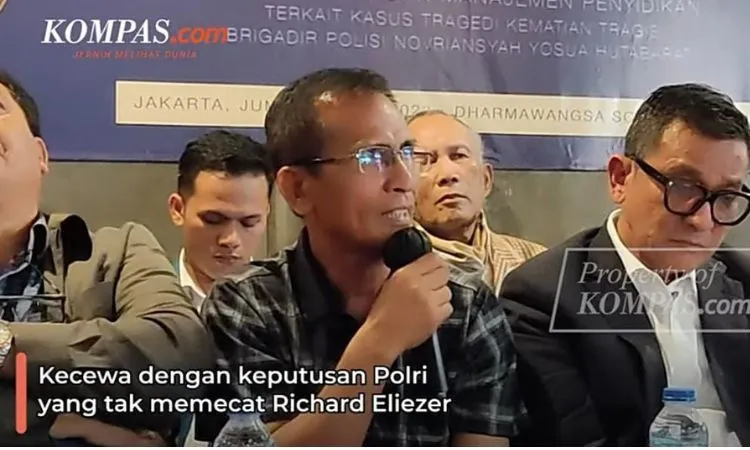 Richard Eliezer tetap dipertahankan menjadi anggota Polri, Samuel Hutabarat ungkap kekecewaan atas putusan dalam sidang kode etik Polri.