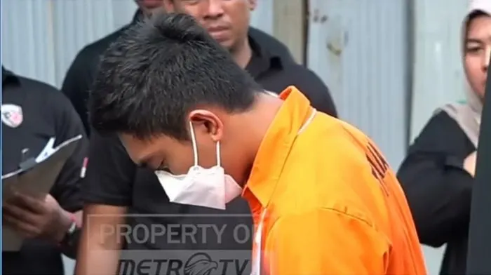 Mario Dandy dengan Baju Orange Khas Tahanan