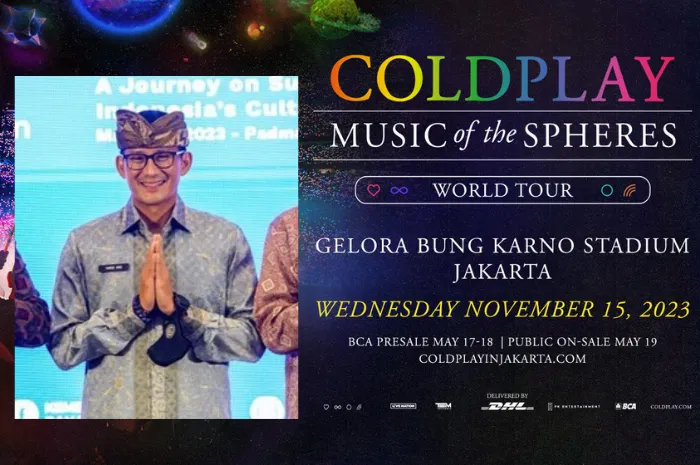 Menparekraf Sandiaga Uno juga menyebut dirinya akan ikut war tiket Coldplay pad 17 Mei 2023 besok
