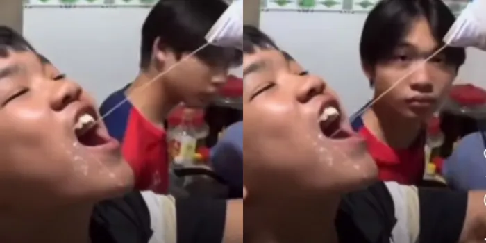 Viral minum susu bantal dijahilin teman