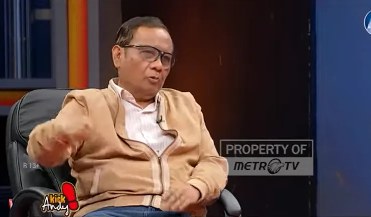 Dalam program Kick Andy, Mahfud MD menegaskan tak mendukung Anies Baswedan di Pilpres 2024