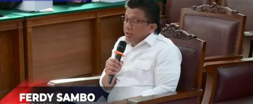 Ferdy Sambo saat sidang vonis hukuman mati yang dijatuhkan hakim kepada dirinya.(Tangkap Layar YouTube KOMPASTV)