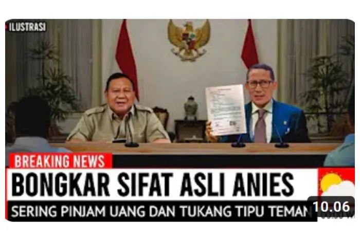 Benarkah Sandiaga Uno Bongkar Sifat buruk Anies Baswedan? (Tangkap Layar YouTube Skema Politik)