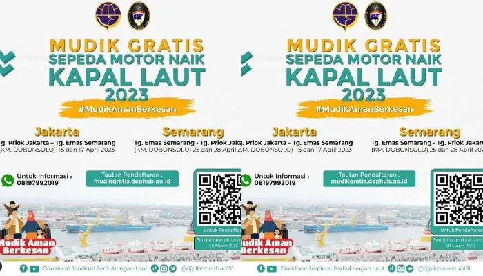 Mudik Gratis Sepeda Motor Naik Kapal Laut 2023