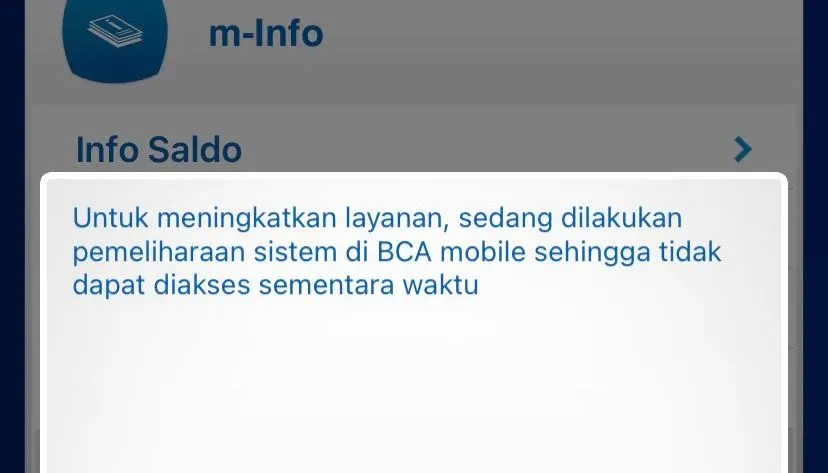 Mbanking BCA eror lagi