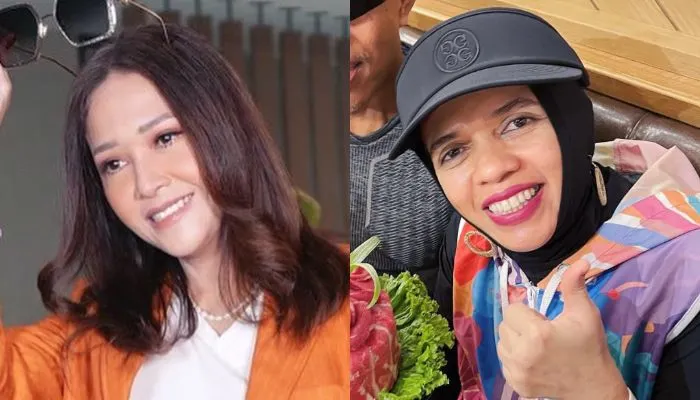 Kolase foto Maia Estianty dan Lenggogeni Faruk