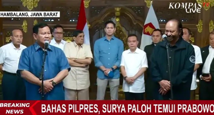Prabowo dan Surya Paloh bertemu pada Minggu 5 Maret 2023