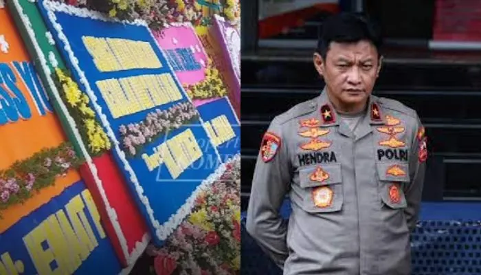 Karangan Bunga di PN Jaksel untuk Hendra Kurniawan dan Agus Nurpatria