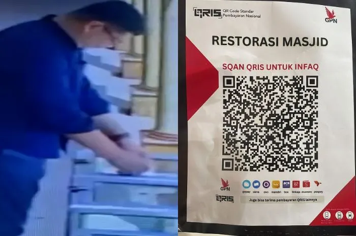 Pelaku pemasangan kode QRIS palsu