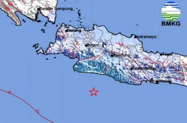 Gempa bumi mengguncang wilayah Sukabumi, Jawa Barat siang ini, Selasa, 6 Juni 2023.