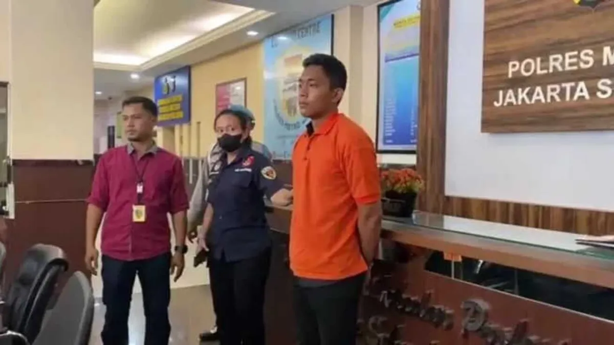 Tampang pengendara Rubicorn yang mengeroyok pelajar anak pengurus GP Ansor, Mario Dandy Satrio di Polres Metro Jaksel.