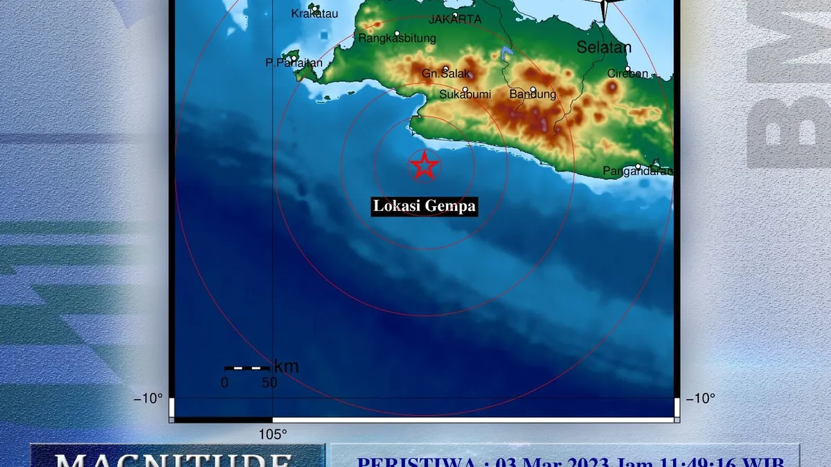 Gempa bumi tektonik 3.8 magnitudo mengguncang Sukabumi Jabar
