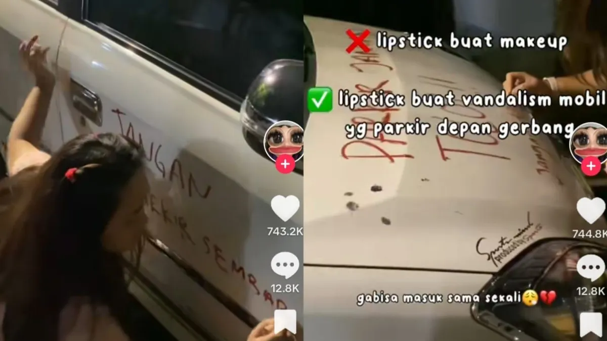 Viral wanita kesal mobil parkir sembarangan di depan rumahnya