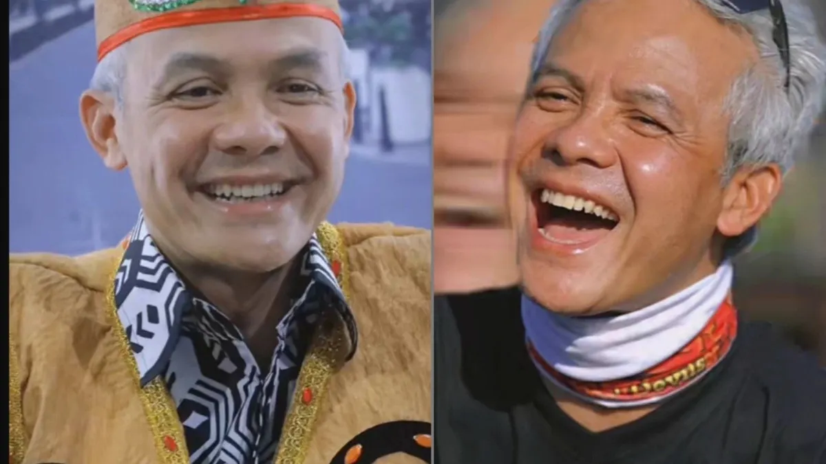 Kolase Potret Ganjar Pranowo DIsebut Miliki Wajah Mulus