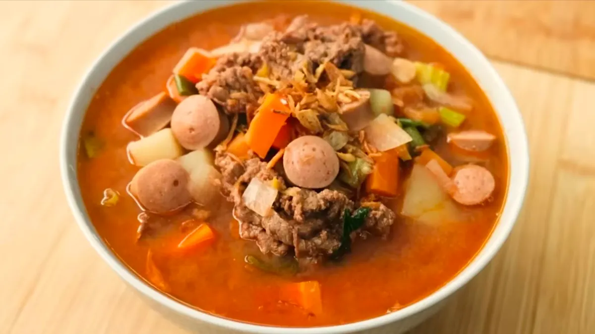 Illustrasu. Resep Sup Tomat Daging 