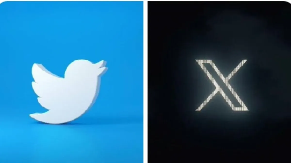 Transformasi perubahan logo Twitter dari burung biru menjadi X di tangan Elon Musk.