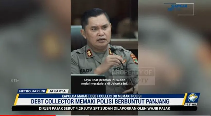 Kapolda Metro Jaya, Irfan Fadil Imran geram akan tindakan debt collector memaki salah satu anggotanya. Kapolda pun akan memerintahkan untuk menindak pelaku premanisme.