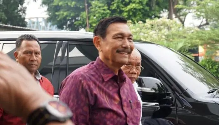 Menko Marves Luhut Binsar Pandjaitan hadir sebagai saksi di persidangan Haris Azhar dan Fatia Maulidiyanti sebagai saksi dalam kasus pencemaran nama baik, Kamis, 8 Juni 2023.