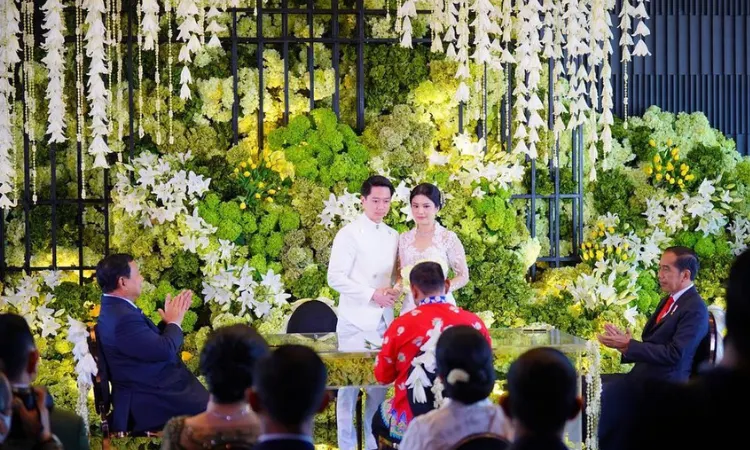 Jokowi dan Prabowo di pernikahan Kevin Sanjaya dan Valencia Tanoesoedibjoo