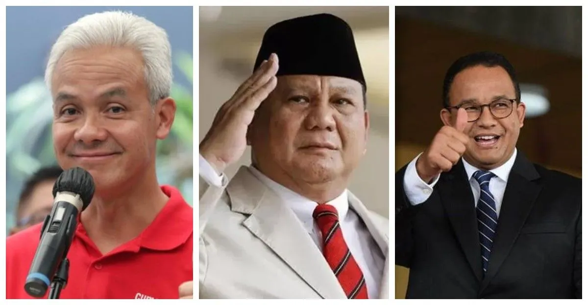 Ganjar Pranowo, Prabowo Subianto dan Anies Baswedan