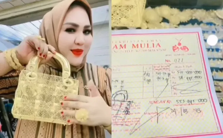 Ibu dengan tas emas yang viral di medos