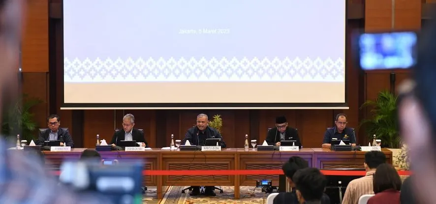Itjen Kemenkeu menggelar konferensi pers terkait kasus Rafael Alun Trisambodo, Rabu 8 MAret 2023