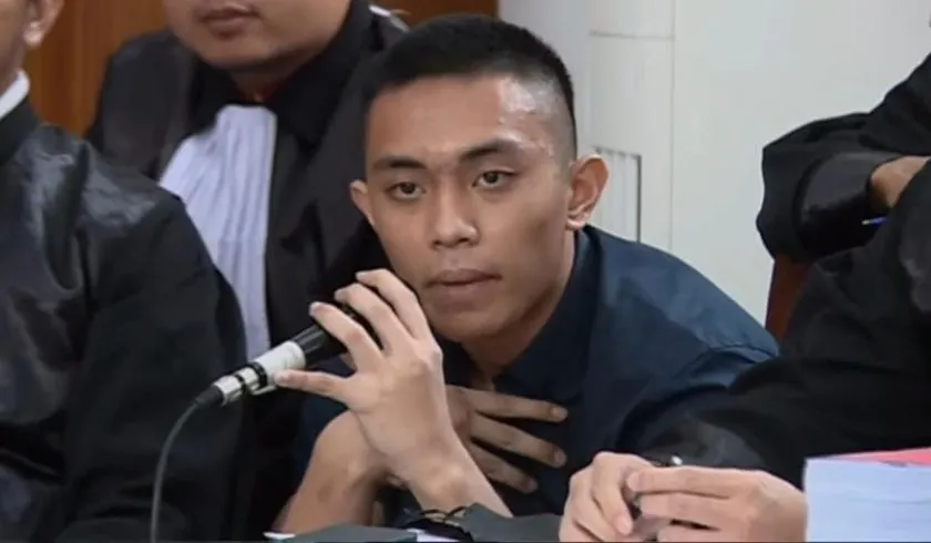 Terdakwa Mario Dandy saat menjalani sidang di PN Jakarta Selatan.