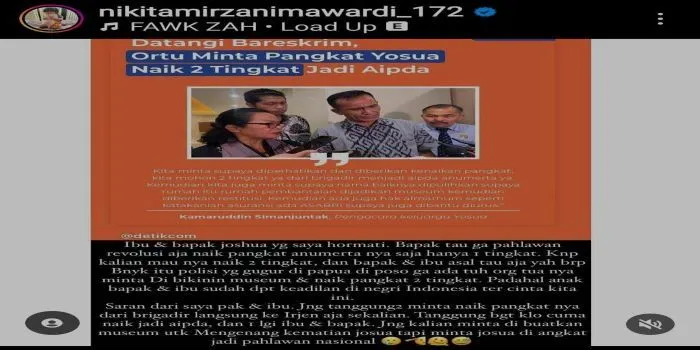 Tanggapi Permintaan Kamaruddin Simanjuntak, Nikita Mirzani Beri Komentar Pedas Soal Naik Pangkat