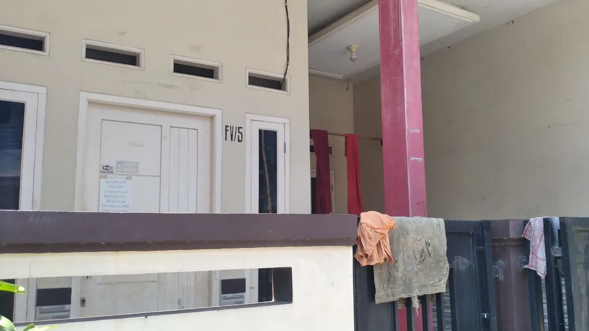 Rumah Kontrakab yang diduga menjadi tempat penampungan penjualan organ ginjal ilegal di Tarumajaya Kabupaten Bekasi