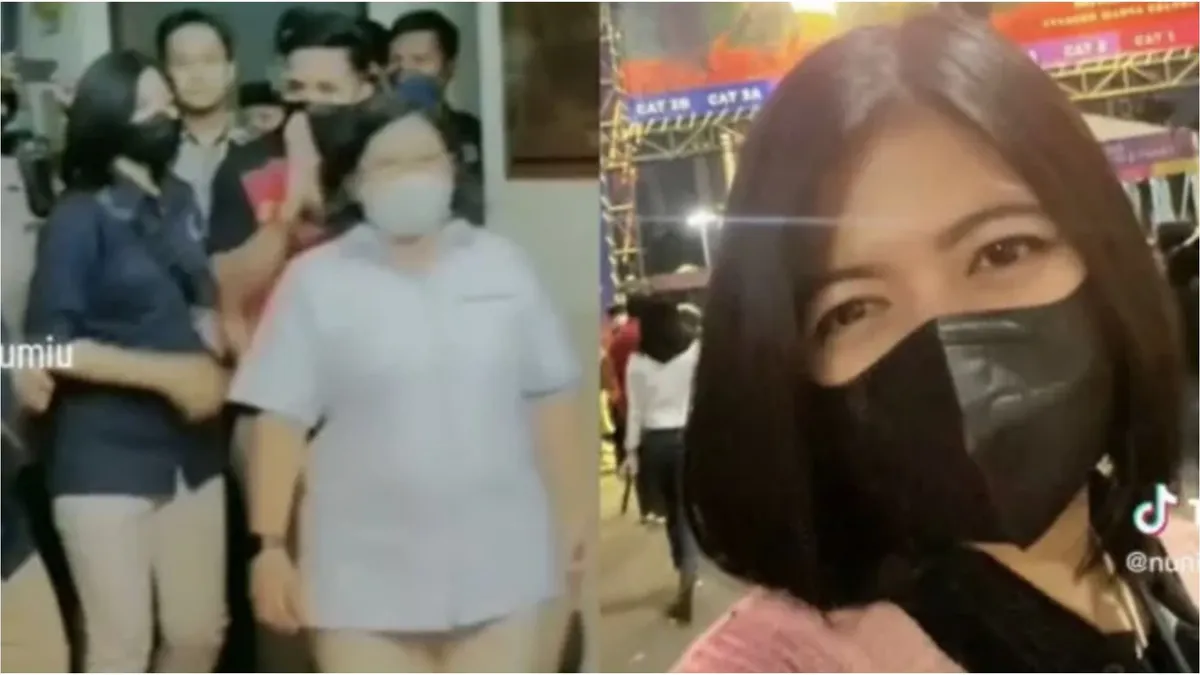 Potret wanita canting yang menjaga Richard Eliezer saat sidang vonis di PN Jaksel.(media.suara.com)
