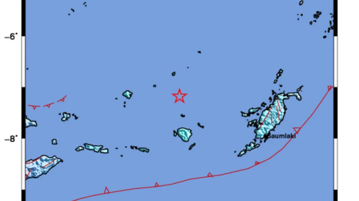 Gempa Bumi terjadi di wilayah Maluku Tenggara, Rabu (22/02)