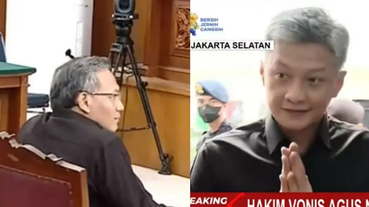 Agus Nurpatria dan Hendra Kurniawan menjalani sidang vonis.(Tangkap Layar YouTube KOMPASTV)