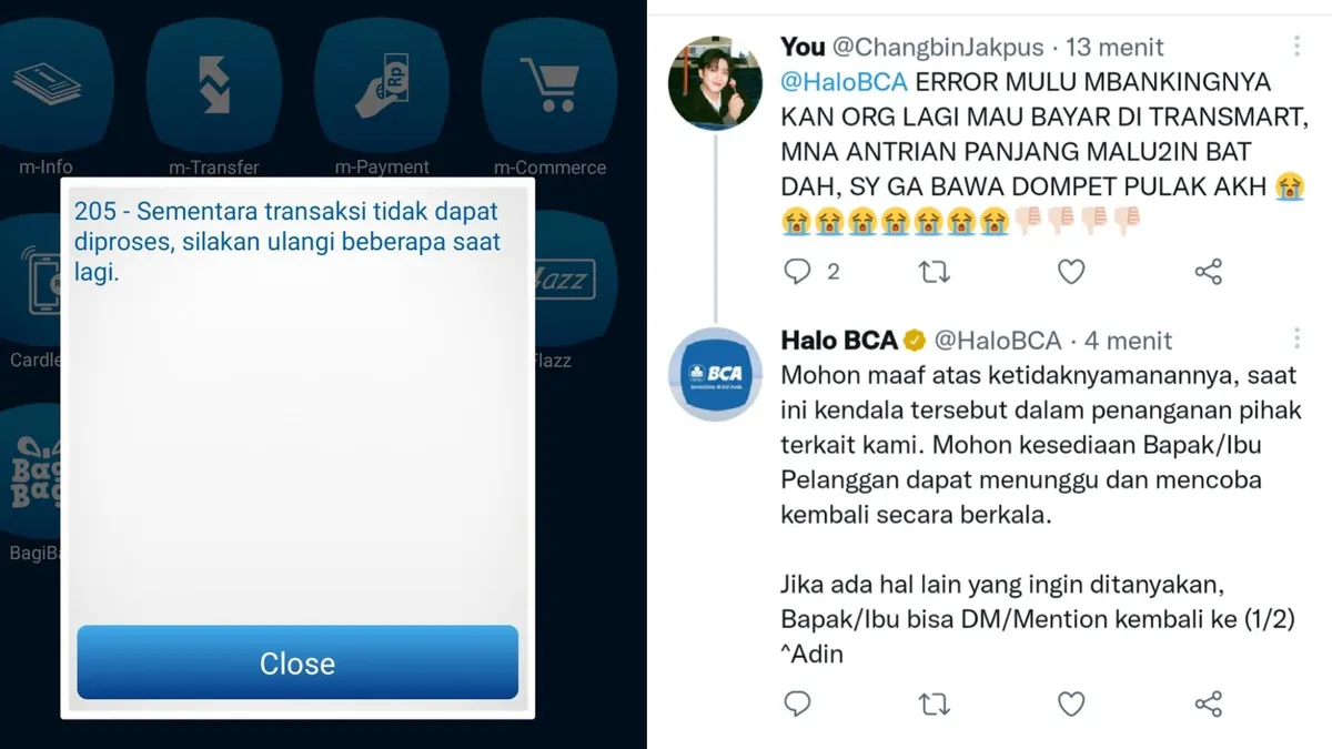 Mobile Banking BCA kembali error hari ini setelah kata 