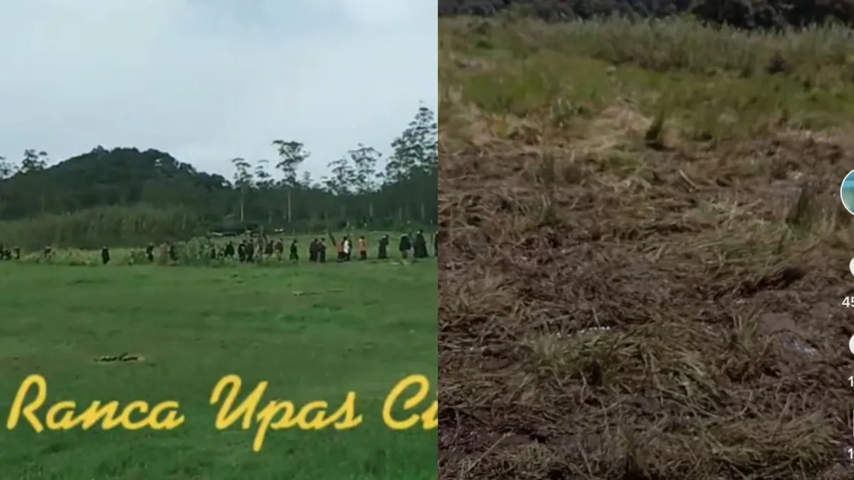 Kolase Foto Lahan Ranca Upas yang Rusak