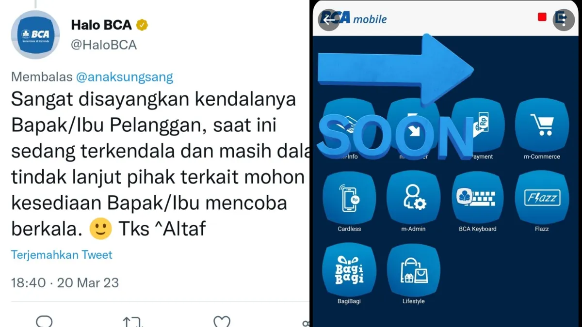 Illustrasi. M-banking BCA Error