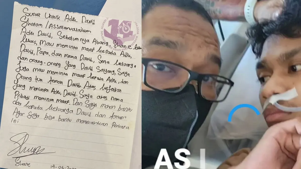Surat Permintaan Maaf Shane Lukas kepada David