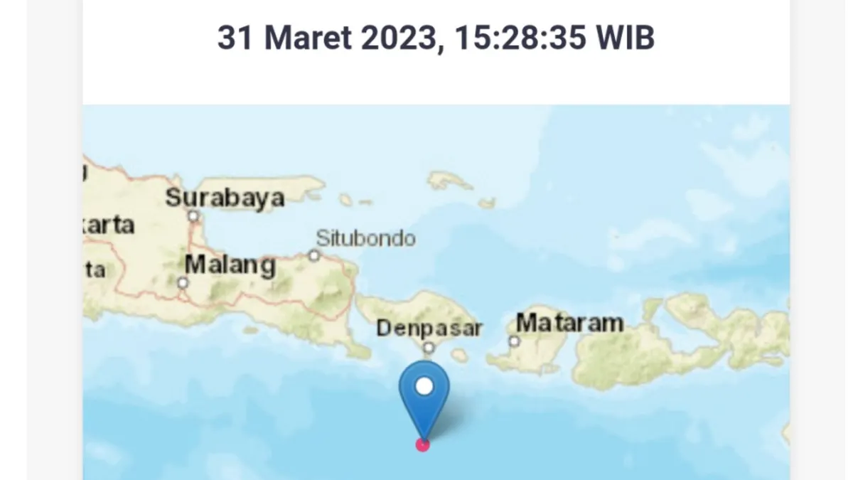 Gempa Bumi dengan Skala M 5.0 Guncang Kuta Selatan, Pulau Bali